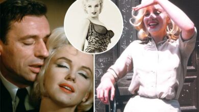 Photo of The film was Let’s Make Love… and lost ‘baby bump’ snaps make it seem married Marilyn Monroe and co-star Yves Montand did just that
