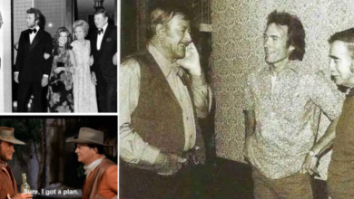 Photo of Exciting behind-the-scenes photos demonstrate the rare collaboration of two legends John Wayne and Clint Eastwood.